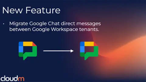 CloudM Migrate 4.1 introduces seamless transition of chat data between Google Workspace tenants.